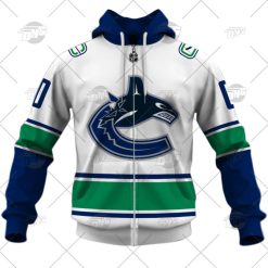 NHL Vancouver Canucks Custom Name Number 2022 Away Jersey Zip Up Hoodie