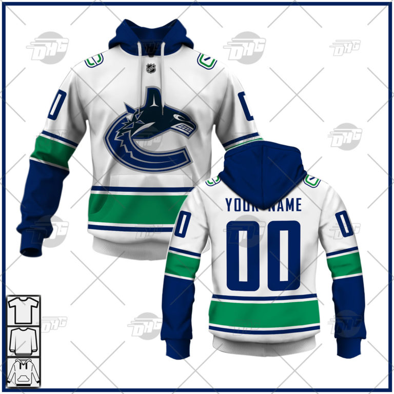 NHL Vancouver Canucks Custom Name Number 2022 Away Jersey Pullover Hoodie