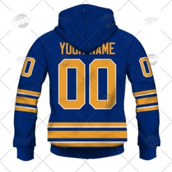 Alternative view of NHL Buffalo Sabres Custom Name Number 2022 Home Jersey Zip Up Hoodie