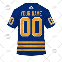 Alternative view of NHL Buffalo Sabres Custom Name Number 2022 Home Jersey T-Shirt