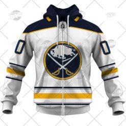 NHL Buffalo Sabres Custom Name Number 2022 Away Jersey Zip Up Hoodie