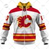 NHL Calgary Flames Custom Name Number 2022 Away Jersey Zip Up Hoodie