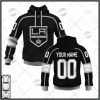 NHL Los Angeles Kings Custom Name Number Black 2022 Home Jersey Pullover Hoodie