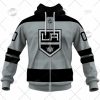 NHL Los Angeles Kings Custom Name Number Gray 2022 Alternate Jersey Zip Up Hoodie