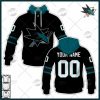 NHL San Jose Sharks Custom Name Number Black 2022 Alternate Jersey Pullover Hoodie