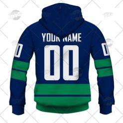 Alternative view of NHL Vancouver Canucks Custom Name Number 2022 Alternate Jersey Zip Up Hoodie