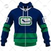 NHL Vancouver Canucks Custom Name Number 2022 Alternate Jersey Zip Up Hoodie