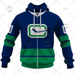 NHL Vancouver Canucks Custom Name Number 2022 Alternate Jersey Zip Up Hoodie