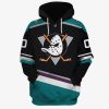 NHL Anaheim Ducks Custom Name Number Vintage Throwback Alternate Jersey Pullover Hoodie