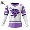 NHL Pittsburgh Penguins Custom Name Number Hockey Fights Cancer Jersey Sweatshirt