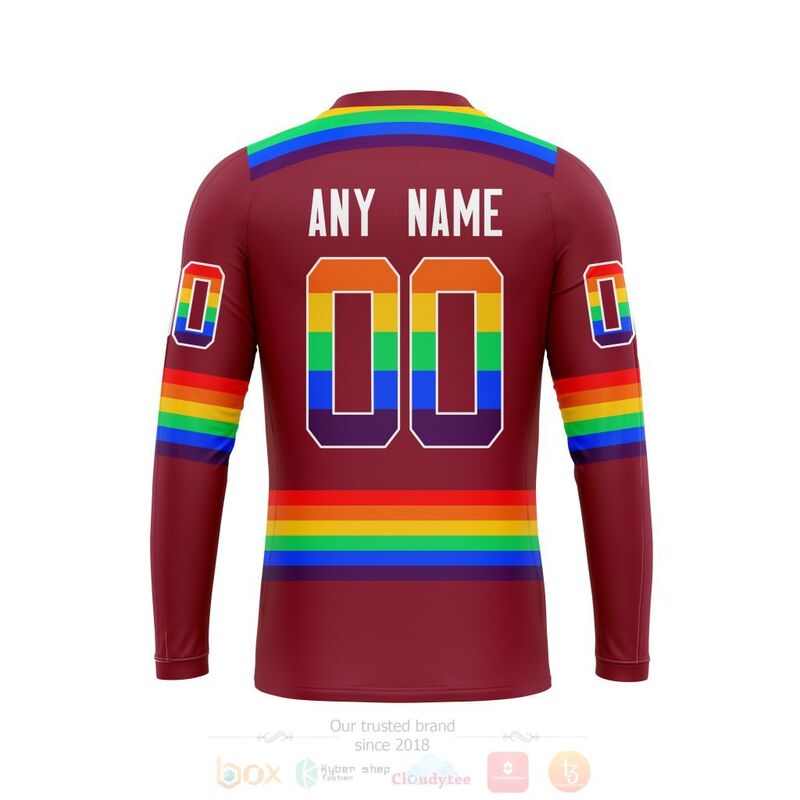 NHL Arizona Coyotes Custom Name Number LGBT Pride Red Jersey Sweatshirt NHL Arizona Coyotes Custom Name Number LGBT Pride Red Jersey Sweatshirt