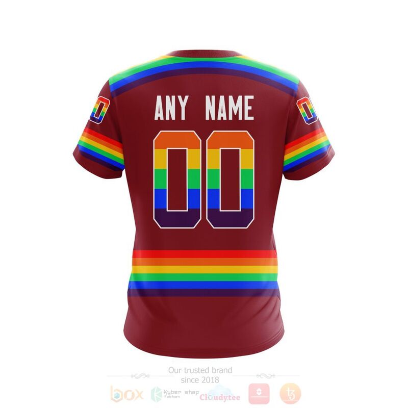 NHL Arizona Coyotes Custom Name Number LGBT Pride Red Jersey T-Shirt NHL Arizona Coyotes Custom Name Number LGBT Pride Red Jersey T-Shirt