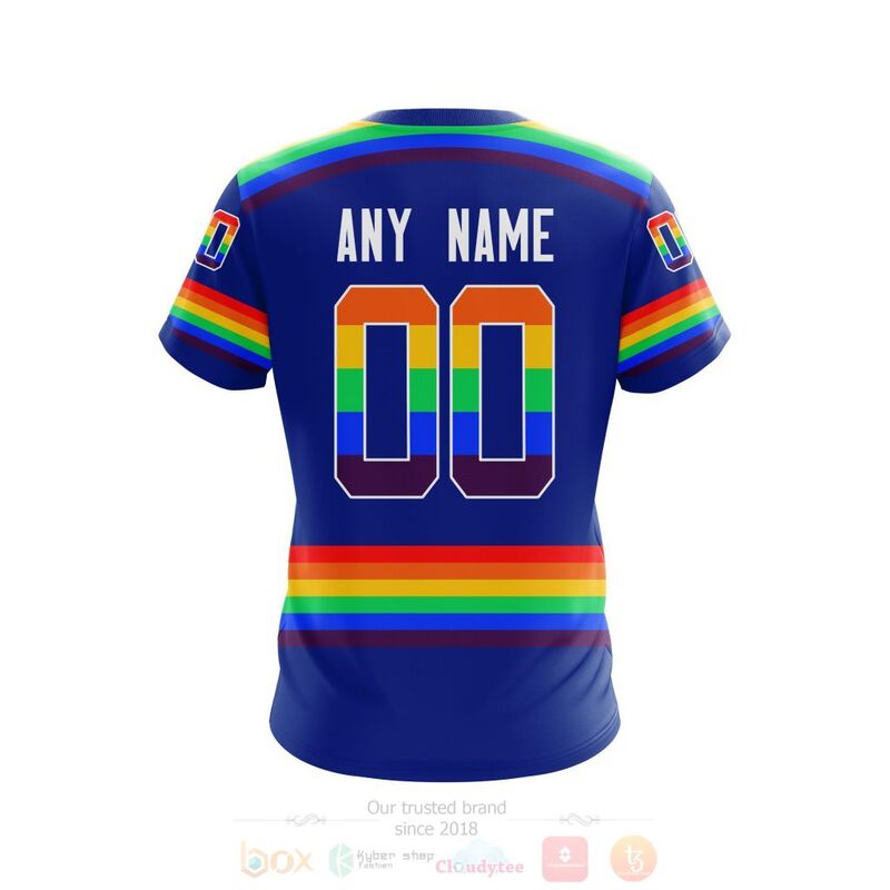 NHL Buffalo Sabres Custom Name Number Blue LGBT Pride Jersey T-Shirt