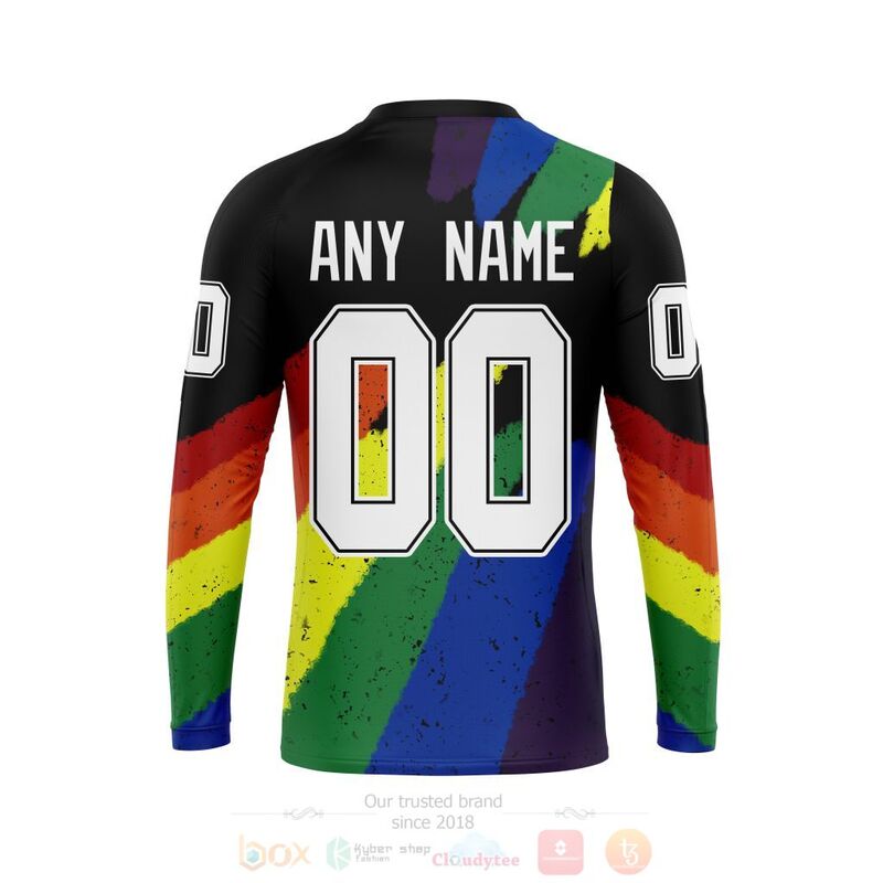 NHL Buffalo Sabres Custom Name Number LGBT Pride Grunge Sweatshirt NHL Buffalo Sabres Custom Name Number LGBT Pride Grunge Sweatshirt