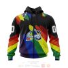 NHL Colorado Avalanche Custom Name Number LGBT Pride Grunge Zip Up Hoodie