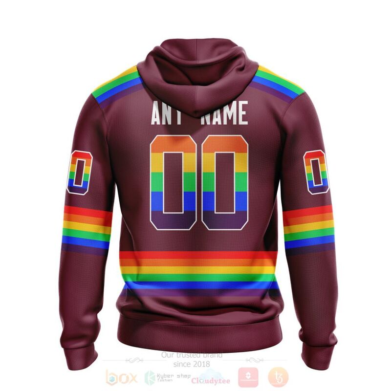 NHL Colorado Avalanche Custom Name Number LGBT Pride Jersey Zip Up Hoodie