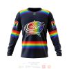 NHL Columbus Blue Jackets Custom Name Number LGBT Pride Jersey Sweatshirt