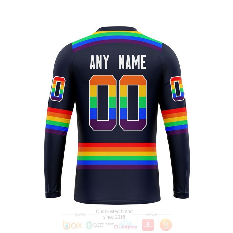 NHL Columbus Blue Jackets Custom Name Number LGBT Pride Jersey Sweatshirt