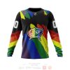 NHL Columbus Blue Jackets Custom Name Number LGBT Pride Grunge Sweatshirt
