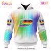 NHL Anaheim Ducks Custom Name Number White LGBT Pride Month Pullover Hoodie