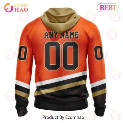 Alternative view of NHL Anaheim Ducks Custom Name Number Reverse Retro Jersey Zip Up Hoodie