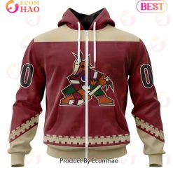 NHL Arizona Coyotes Custom Name Number Retro Concepts Jersey Zip Up Hoodie