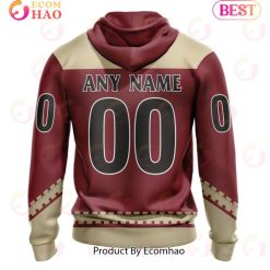 Alternative view of NHL Arizona Coyotes Custom Name Number Retro Concepts Jersey Zip Up Hoodie