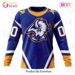 NHL Buffalo Sabres Custom Name Number 2022 Blue Reverse Retro Jersey Sweatshirt