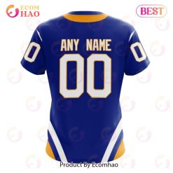 Alternative view of NHL Buffalo Sabres Custom Name Number 2022 Blue Reverse Retro Jersey T-Shirt