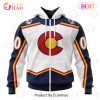 NHL Colorado Avalanche Custom Name Number Reverse Rertro 2022 Kits Zip Up Hoodie
