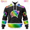 NHL Columbus Blue Jackets Custom Name Number LGBT Pride Hockey Is For Everyone Pullover Hoodie