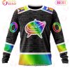 NHL Columbus Blue Jackets Custom Name Number LGBT Pride Hockey Is For Everyone Sweatshirt