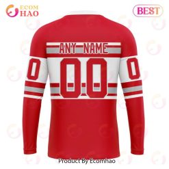 NHL Detroit Red Wings Custom Name Number Special Retro Redeisgn Jersey Sweatshirt - Image 2