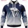 NHL Nashville Predators Custom Name Number Special Retro Gradient Design Jersey Zip Up Hoodie