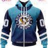 NHL Pittsburgh Penguins Custom Name Number Special Retro Gradient Design Jersey Zip Up Hoodie