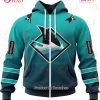 NHL San Jose Sharks Custom Name Number Special Retro Gradient Design Jersey Zip Up Hoodie