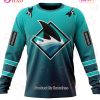 NHL San Jose Sharks Custom Name Number Special Retro Gradient Design Jersey Sweatshirt