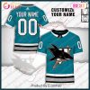 NHL San Jose Sharks Custom Name Number 2022 Home Jersey T-Shirt