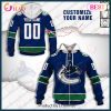 NHL Vancouver Canucks Custom Name Number 2022 Home Jersey Zip Up Hoodie