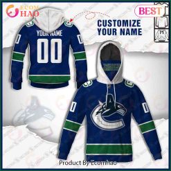 NHL Vancouver Canucks Custom Name Number 2022 Home Jersey Pullover Hoodie
