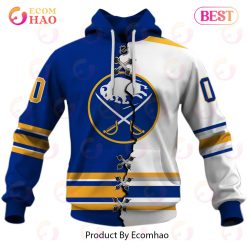 Alternative view of NHL Buffalo Sabres Custom Name Number 2023 Mix Jersey Pullover Hoodie