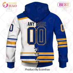 Alternative view of NHL Buffalo Sabres Custom Name Number 2023 Mix Jersey Zip Up Hoodie