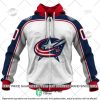 NHL Columbus Blue Jackets Custom Name Number 2022 Away Jersey Zip Up Hoodie