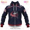 NHL Columbus Blue Jackets Custom Name Number 2023 Home Jersey Zip Up Hoodie