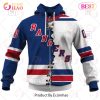 NHL New York Rangers Custom Name Number 2023 Mix Jersey Zip Up Hoodie