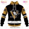NHL Pittsburgh Penguins Custom Name Number 2023 Home Jersey Zip Up Hoodie