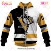 NHL Pittsburgh Penguins Custom Name Number 2023 Mix Jersey Zip Up Hoodie