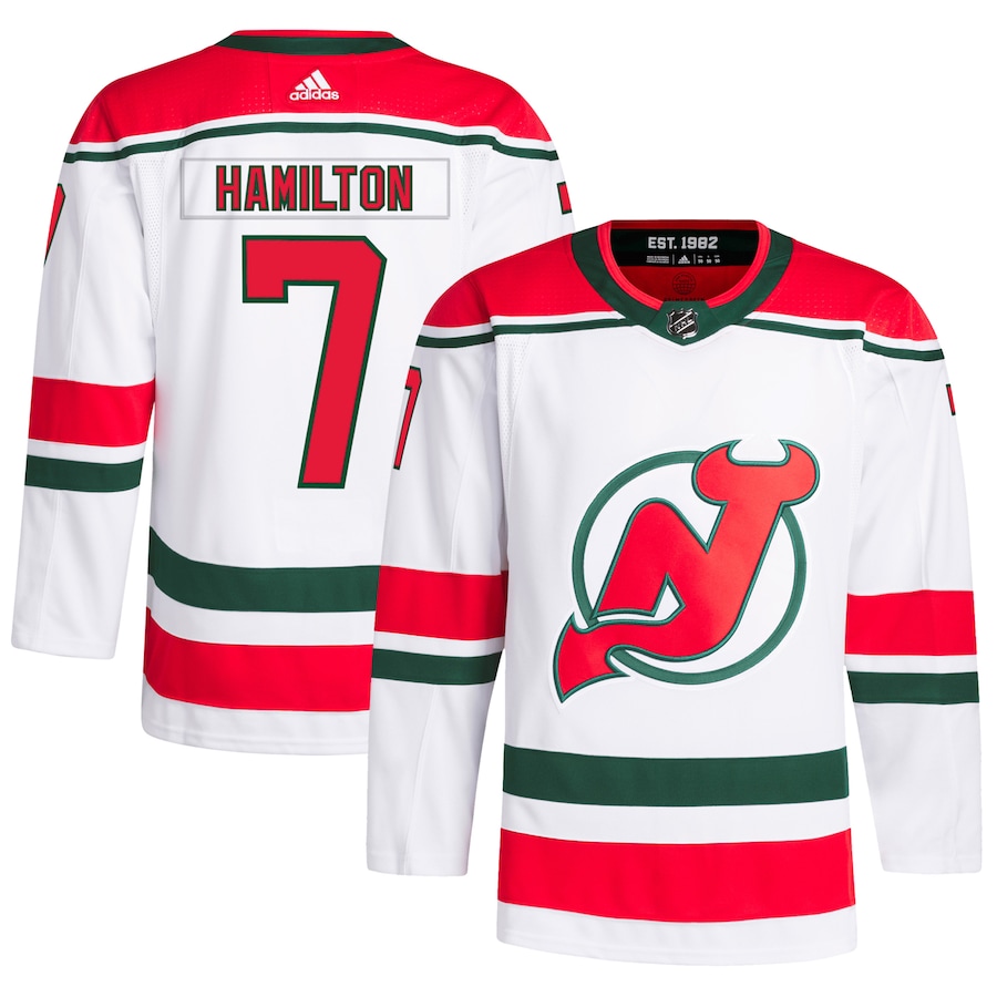 New Jersey Devils Dougie Hamilton White Heritage Adidas NHL Authentic Jersey New Jersey Devils Dougie Hamilton White Heritage Adidas NHL Authentic Jersey
