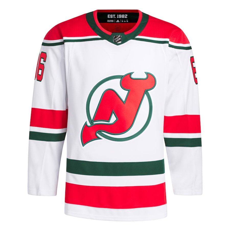 New Jersey Devils Nico Hischier White Heritage Adidas NHL Authentic Jersey New Jersey Devils Nico Hischier White Heritage Adidas NHL Authentic Jersey