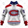 NHL Montreal Canadiens Custom Name Number White 2022 Away Jersey Zip Up Hoodie